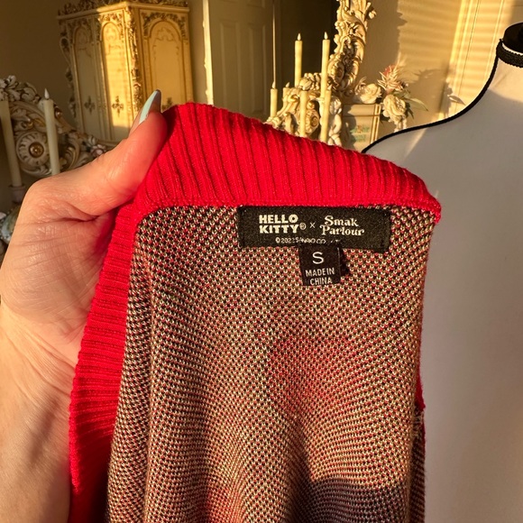 HELLO KITTY X SMAK PARLOUR PINK & RED APPLE CARDIGAN size small - Picture 13 of 13